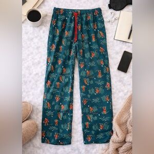 Duluth Trading Co Lounge Pants Bigfoot Camping Print Size L x 32